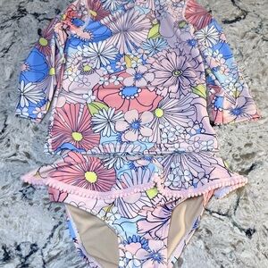 Shade Critters Palm Beach Boutique 2pc Rash Guard Floral Print